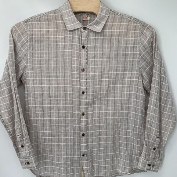 Carbon 2 Cobalt Men's Linen Blend Long Sleeve Men's Multicolor Button Up Large - Picture 2 of 5